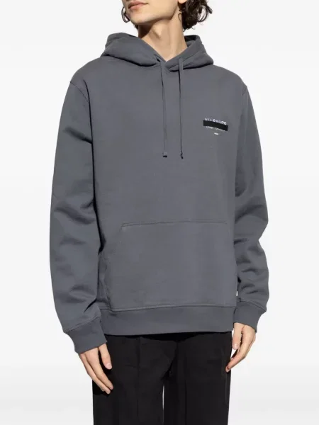 Hoodie Allsaints με σχέδιο με κορδόνι μπλε
