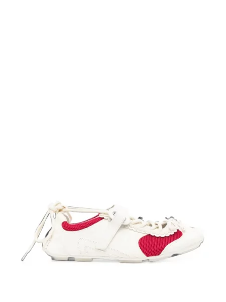 Sneakerși Shushu/tong cu funde alb