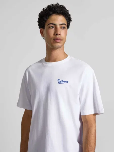 T-shirt o kroju relaxed fit z czystej bawełny model MILO' Only & Sons biała
