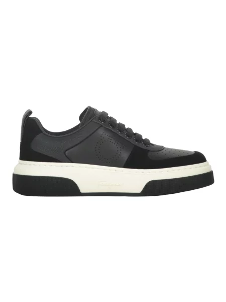 Sneakersy Ferragamo skórzane czarne