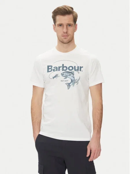 Barbour Tricou Lydd Tailored Fit alb