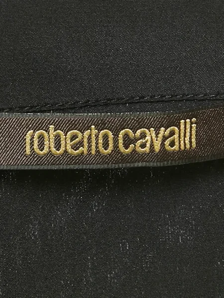 Cămașă Roberto Cavalli cu model floral cu imagine lungă negru