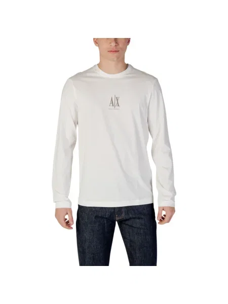 Tricou mânecă lungă Eax alb