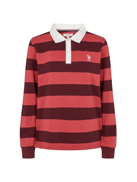 U.S. POLO ASSN. Tréning póló UWKamille bordó / dinnye fehér