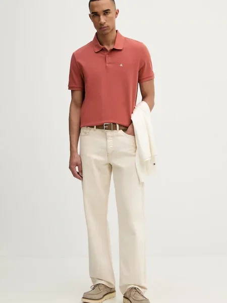 Calvin Klein Jeans polo majica oranžna