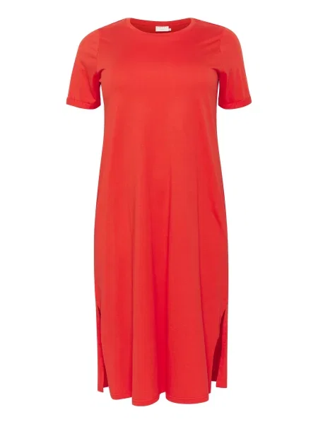 KAFFE CURVE Rochie KCCaline intens roșu