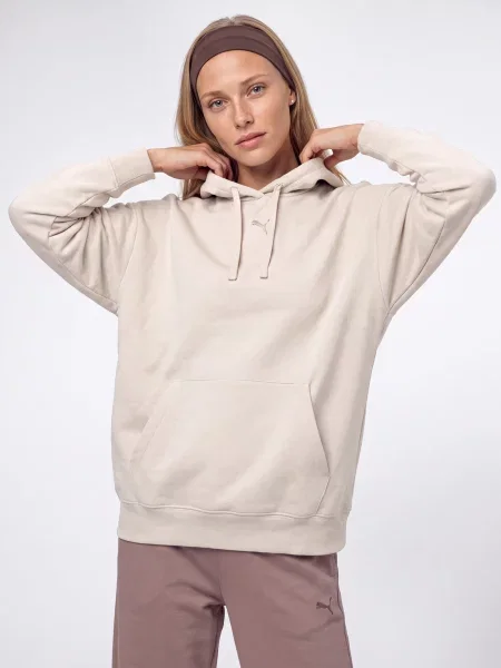 PUMA Športová mikina ESS sivobéžová béžová