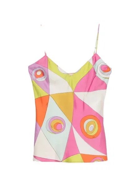 Bluză Pucci de mătase cu imagine cu imprimeu geometric roz