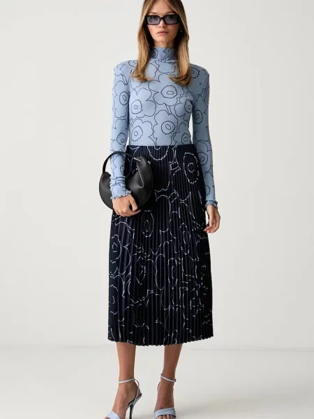 Tricou cu mânecă lungă Marimekko de lână albastru