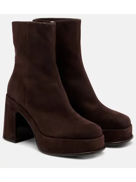 Cropp cizme scurte Jimmy Choo din piele de căprioară cu platformă maro