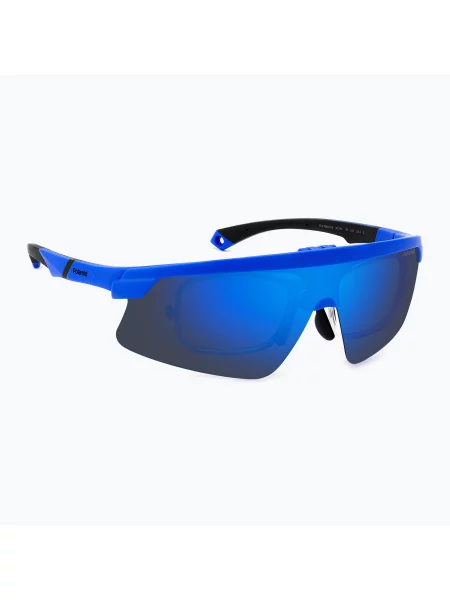 Okulary przeciwsłoneczne Polaroid PLD matt blue/blue mirror polarized niebieski