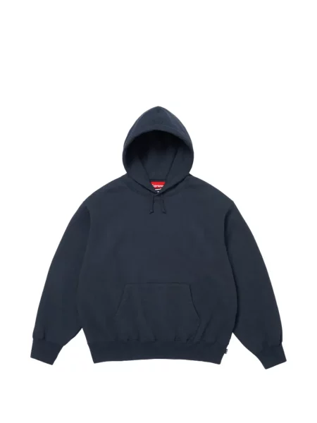 Hanorac cu glugă Supreme din satin cu aplicații albastru