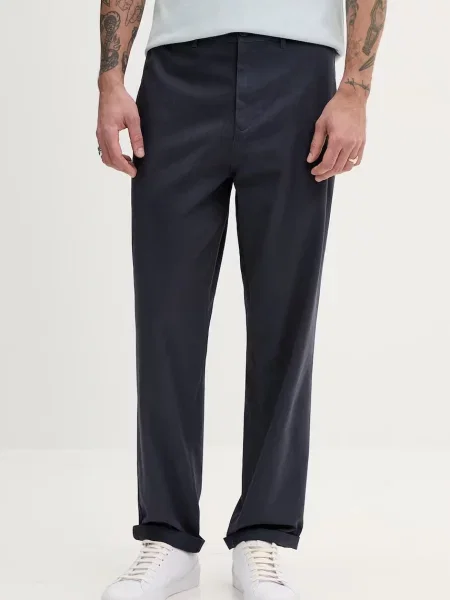 Fred Perry pantaloni de bleumarin drept