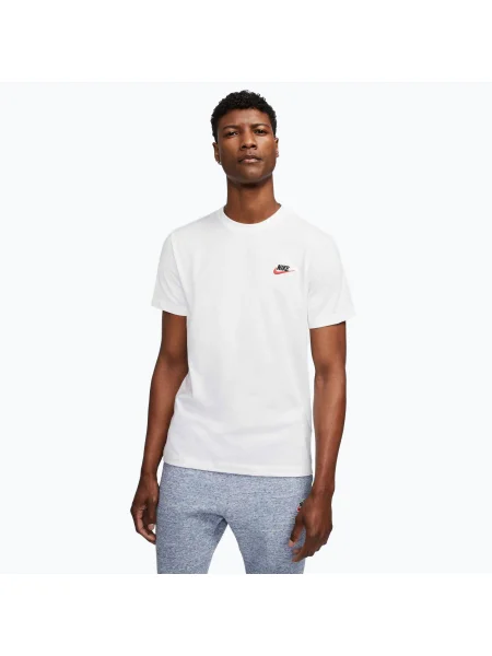 Tricou pentru bărbați Nike Sportswear Club white/black/university red alb