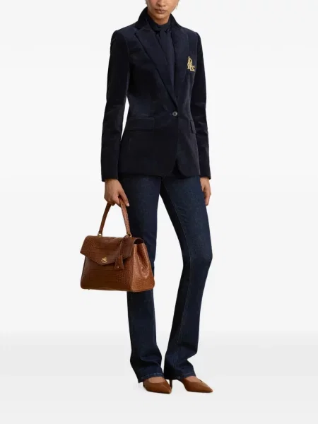 Μπλέιζερ Lauren Ralph Lauren κοτλέ μπλε