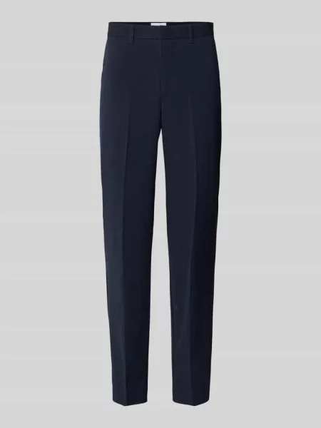 Spodnie materiałowe o kroju slim fit z dodatkiem Lindbergh granatowe