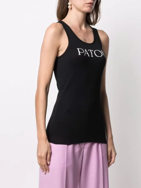 Top Patou cu imagine negru