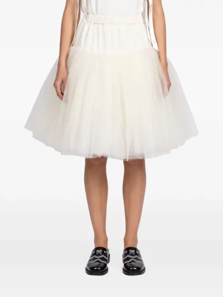 Fusta mini Simone Rocha din tul alb