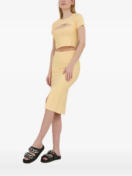 Top Patrizia Pepe scurt galben