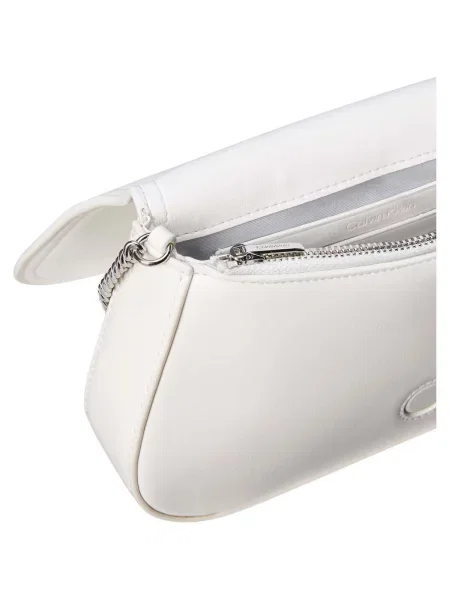 Calvin Klein geantă crossbody pentru femei cu imitație de piele alb