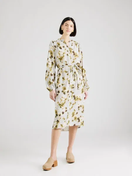 SECOND FEMALE Rochie tip bluză Andra albastru deschis / kaki / oliv alb