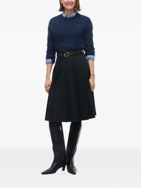Fustă midi Tommy Hilfiger în linie A negru