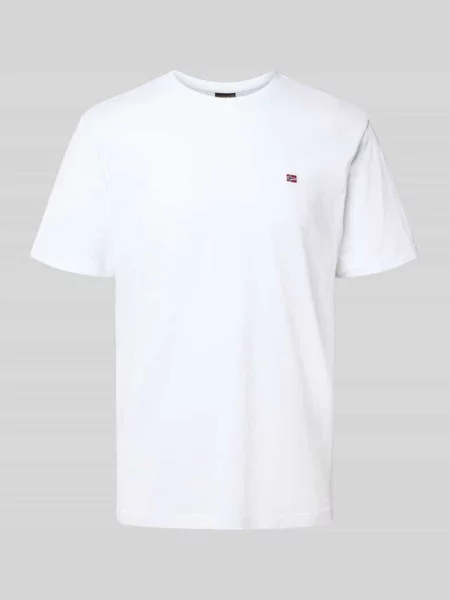 T-shirt z wyhaftowanym logo Napapijri biała