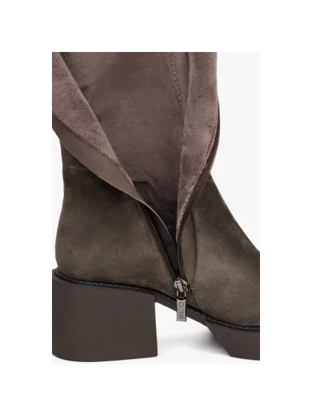 Велюровые сапоги Estro коричневые