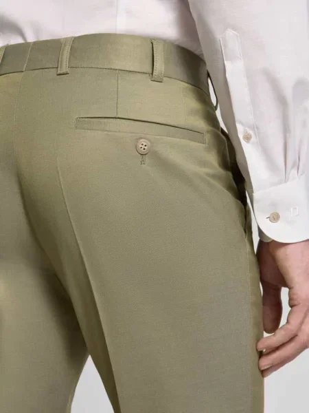 Spodnie garniturowe o kroju slim fit z kantami Wilvorst zielone