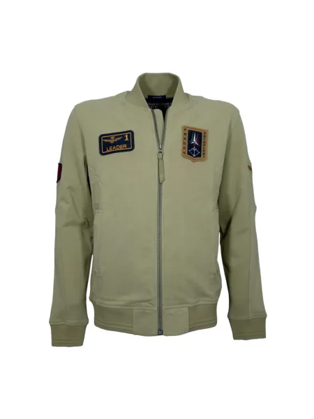 Haftowana bluza rozpinana Aeronautica Militare zielona
