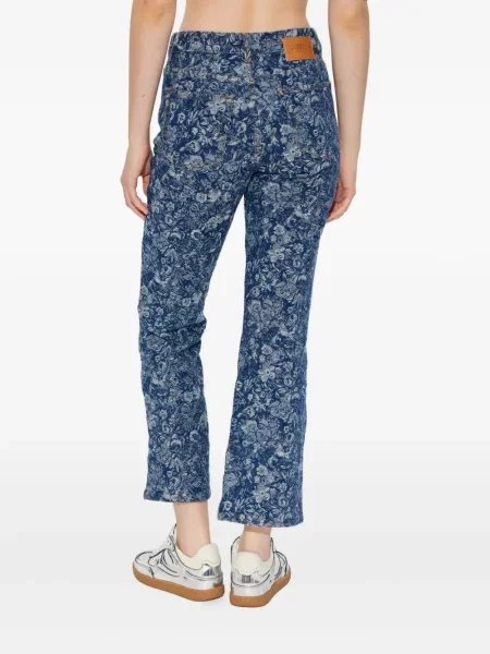 Blugi Ganni cu model floral albastru