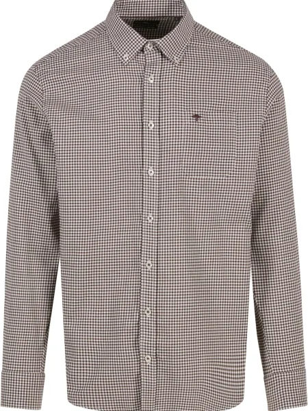 FYNCH-HATTON Košile Vichy Check tmavě hnědá bílá