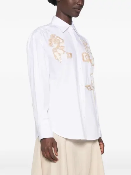Cămașă Ermanno Firenze cu model floral cu imagine alb