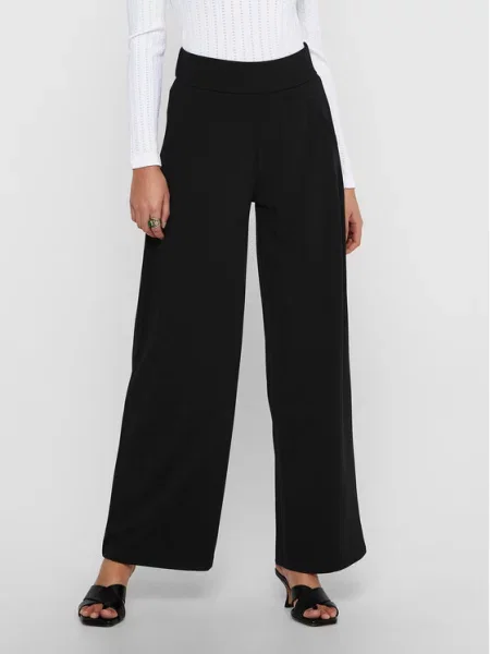 JDY Medžiaginės kelnės Louisville Wide Leg juoda