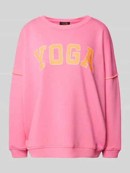 Bluza o kroju oversized z czystej bawełny z nadrukiem z napisem Miss Goodlife różowa