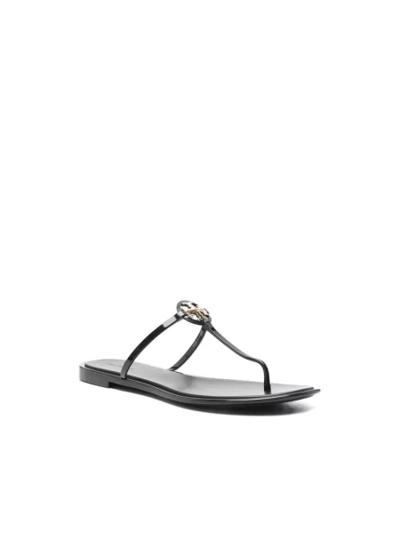 Japonki Tory Burch z logo czarne