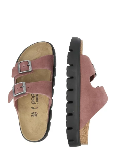 Dámske semišové šľapky Birkenstock x Papillio Arizona Chunky Suede Leather ružová