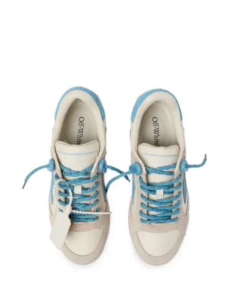 Sneakerși Off-white din piele de căprioară alb