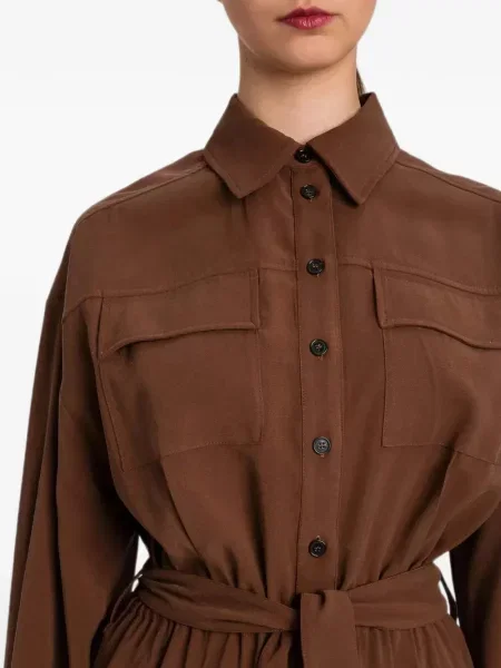Rochie tip cămașă Twinset maro