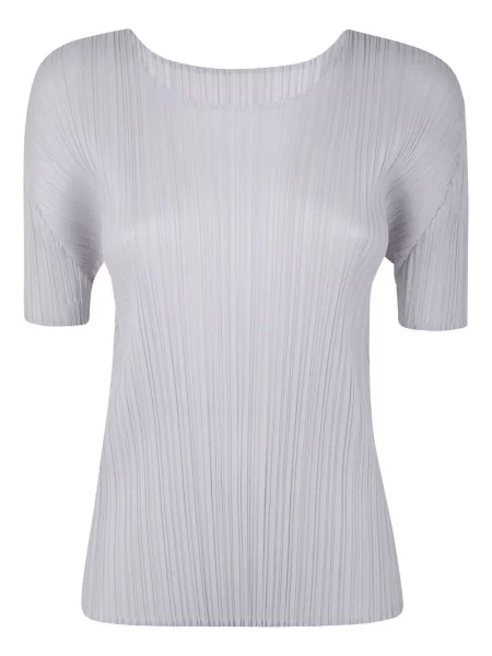 Plisirani kratak top Pleats Please Issey Miyake siva