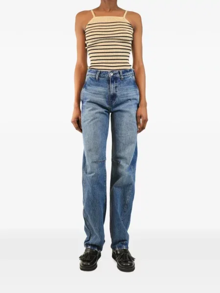 Blugi Ag Jeans cu talie înaltă albastru