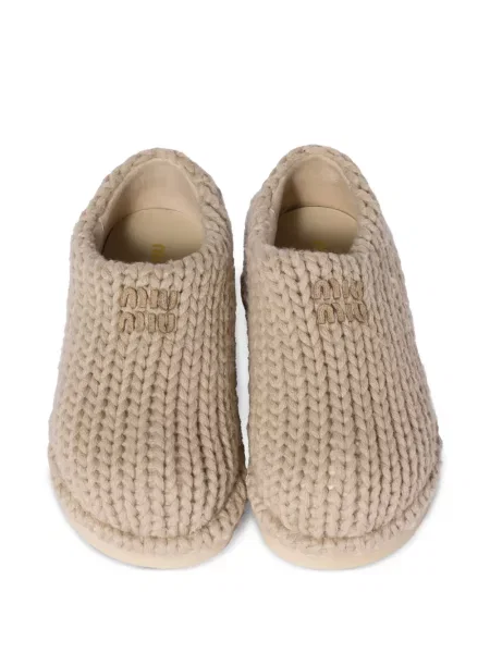 Papuci tip mules Miu Miu tricotate