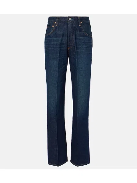 Ravne kavbojke Citizens Of Humanity z visokim pasom modra