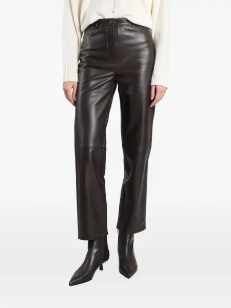 Pantaloni Loulou De Saison din piele maro