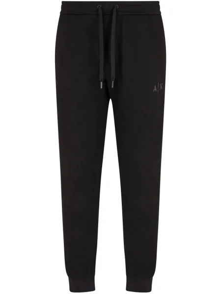 Kalhoty Armani Exchange s výšivkou černé