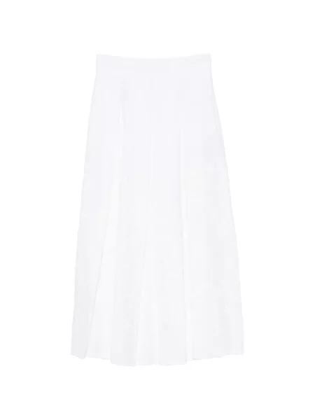 Fustă midi Eleventy cu broderie cu model floral alb