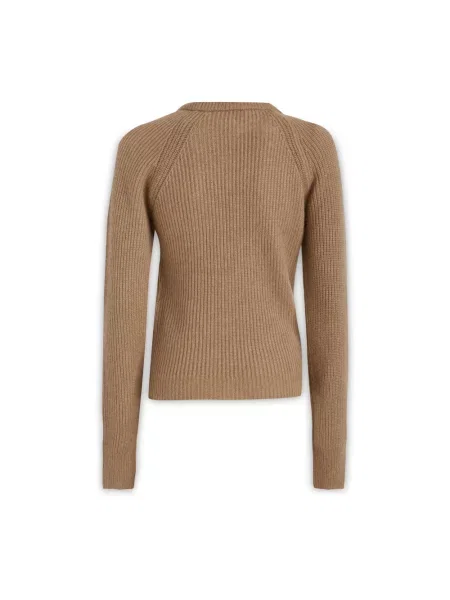 Sweter Stella Mccartney wełniany z długim rękawem brązowy
