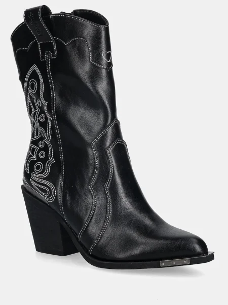 Каубойски ботуши Buffalo West Boot Mid с дебел черно