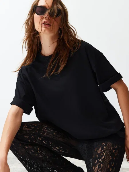 Trendyol Tricou supradimensional negru