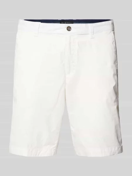 Bermudy z wpuszczanymi w stylu francuskim Bugatti białe